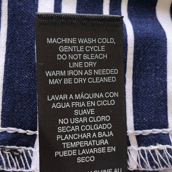 Chico's So Slimming Women's Size 1 (M) Crop Pant Navy White Vertical Stripe NWOT - Picture 8 of 14